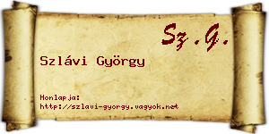 Szlávi György névjegykártya