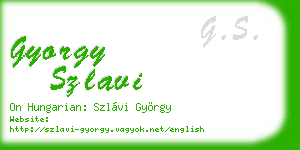 gyorgy szlavi business card